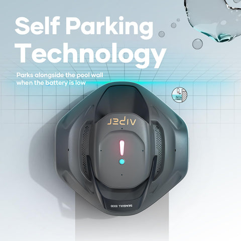 AIPER Seagull 800B Cordless Robotic Pool Vacuum, Self-Parking Technology, 90-Min Battery Life, Powerful Suction, LED Indicator, Ideal for Above-Ground Flat Pool up to 860 sq.ft.