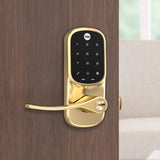 Yale Assure Lever - Z-Wave Smart Door Lever for Keyless Access (for Doors with no deadbolt) - Works with Ring Alarm, Samsung SmartThings and More - Brass