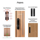 Aqara Smart Door Lock D100 ZNMS20LM Zigbee Global  version with HomeKit - Black, Black, 393.8 X 74.2 X 58.6 mm
