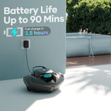 AIPER Seagull 800B Cordless Robotic Pool Vacuum, Self-Parking Technology, 90-Min Battery Life, Powerful Suction, LED Indicator, Ideal for Above-Ground Flat Pool up to 860 sq.ft.
