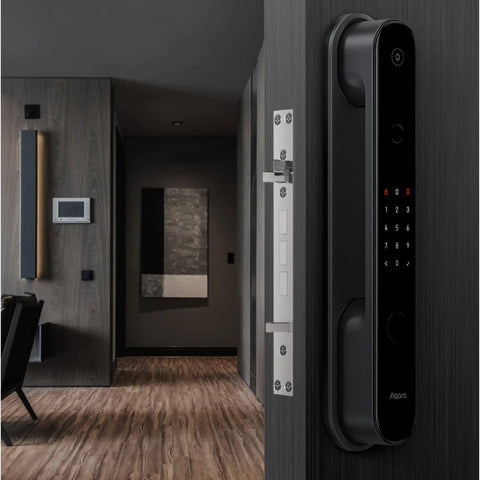 Aqara Smart Door Lock D100 ZNMS20LM Zigbee Global  version with HomeKit - Black, Black, 393.8 X 74.2 X 58.6 mm