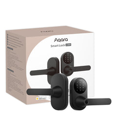 Aqara Smart Lock U300, Fingerprint Keyless Entry Door Lock with Handle, Matter Over Thread with Apple Home Keys, Touchscreen Keypad, Smart Lever Lock Supports Apple Home, Alexa, Google, IFTTT, Black - Kurnia Retail