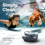 AIPER Seagull 800B Cordless Robotic Pool Vacuum, Self-Parking Technology, 90-Min Battery Life, Powerful Suction, LED Indicator, Ideal for Above-Ground Flat Pool up to 860 sq.ft.