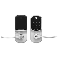 Yale Assure Lever Entry Door Lock with Wi-Fi Connected Touchscreen, Satin Nickel Smart Keypad Door Lock with Handle, Back-Up Key, and Z-Wave Compatibility, YRL226-ZW2-619 - Kurnia Retail